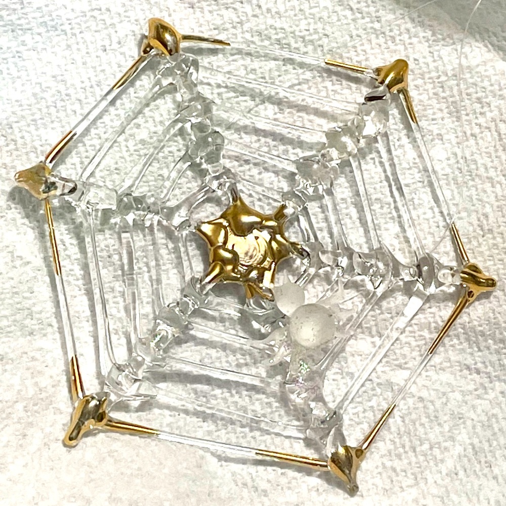 Silvestri Glass Spiderweb Ornament With Gold Detail